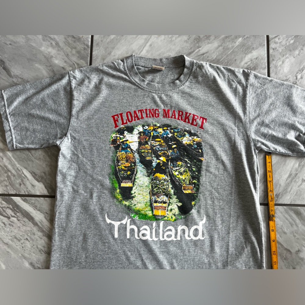 Thailand floating market Vintage T-Shirt XL Made in Thailand gray 1990s
